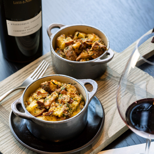 Chanterelle Mushroom Bread Pudding