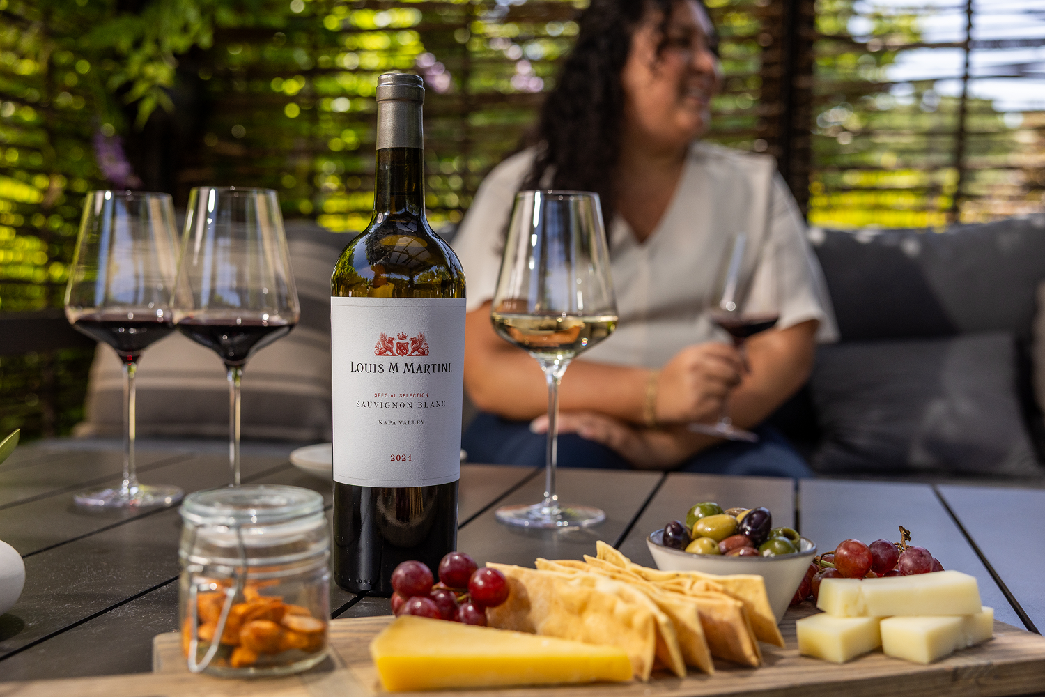 Louis M. Martini Sauvignon Blanc and Cheese Pairing in Outdoor Cabana