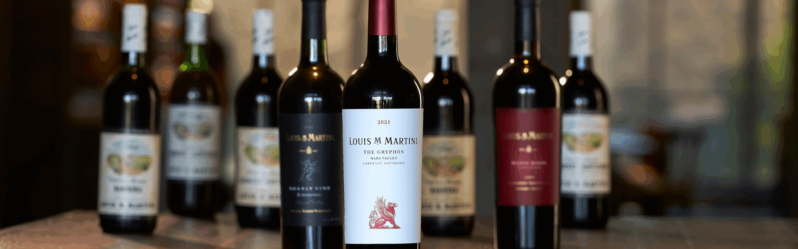 Louis M. Martini Wine Bottles through the years