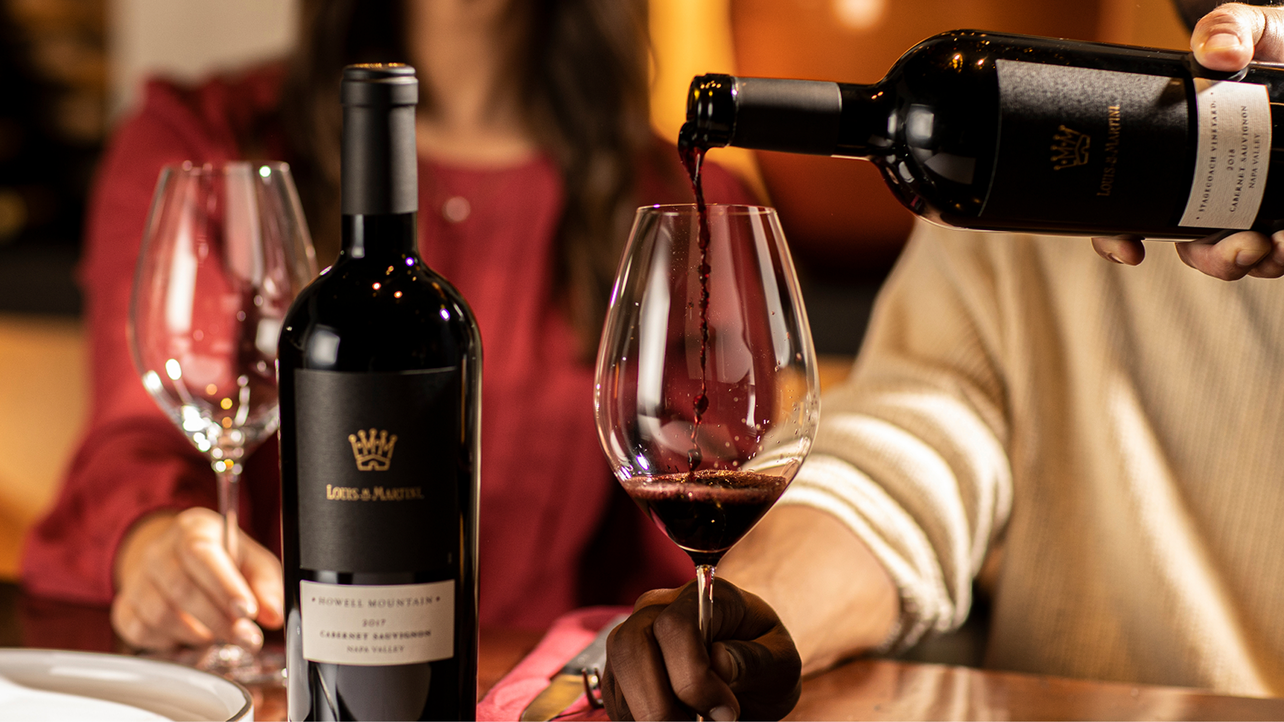 wine poured into glass