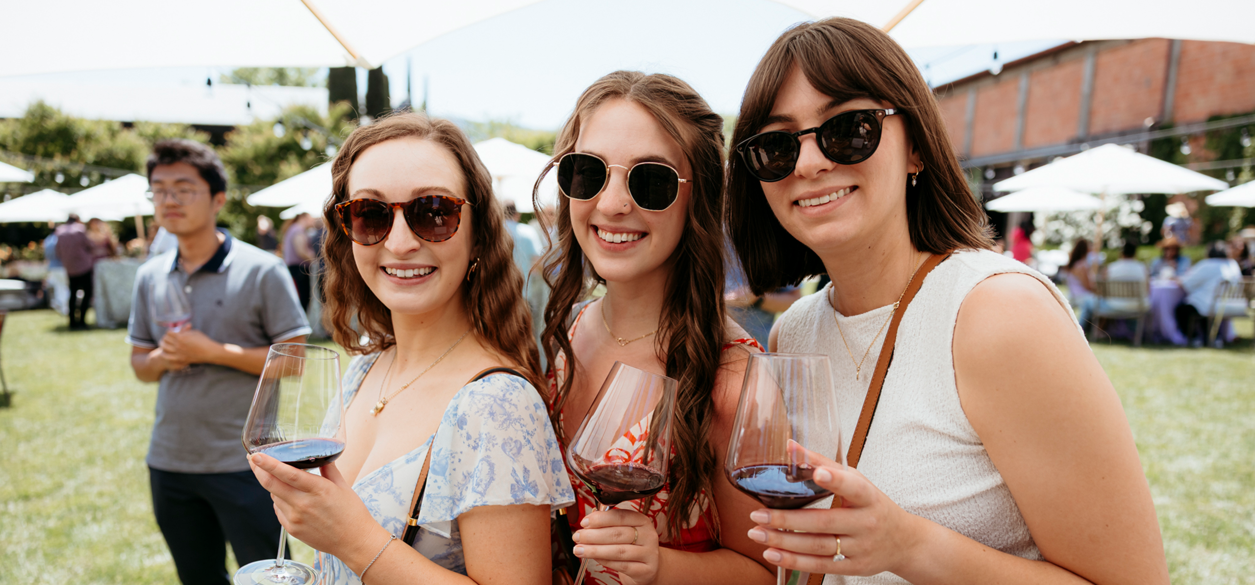 people at louis m. martini winery wine club party