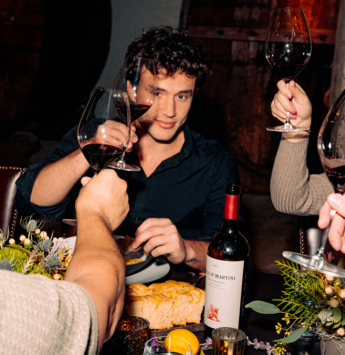 people enjoying wine at louis m. martini