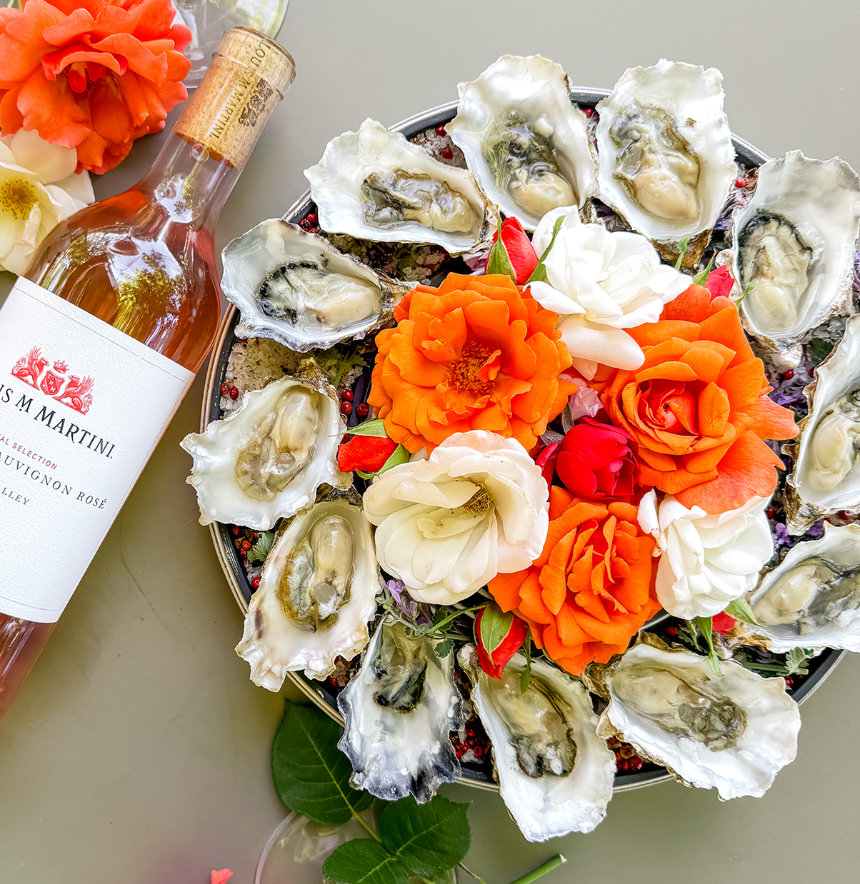 wine and oysters